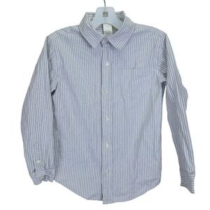 Janie and Jack Boys Button Up Shirt Size 5‎ Blue White Stripes Kidcore Preppy
